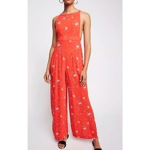 Free People Sweet in the Streets Floral Overalls Jumpsuit - Picture 4 of 9